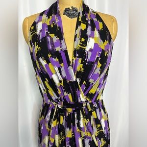 Cute Maggy London Size 8 Abstract Halter Print Dress